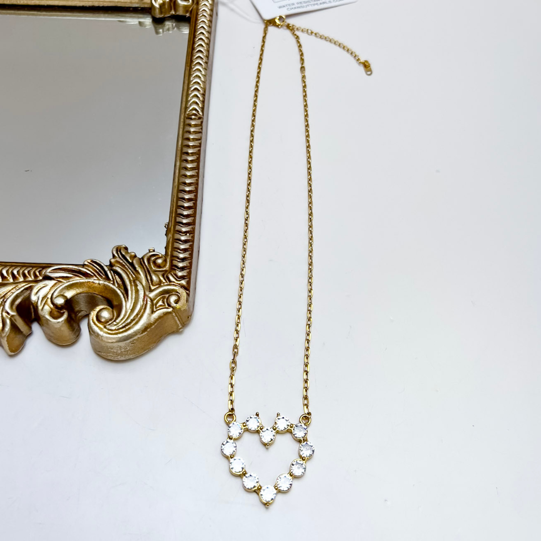 CHANSUTT PEARLS | The Large Diamond Heart Necklace in Gold