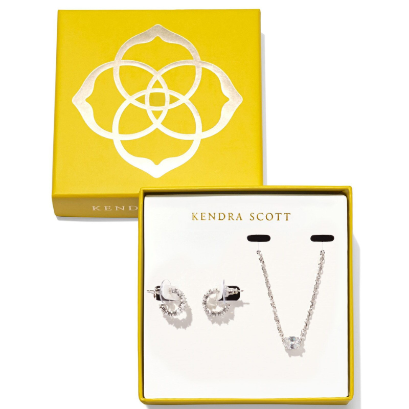 Kendra Scott | Cailin Crystal Silver Gift Set in White Crystal