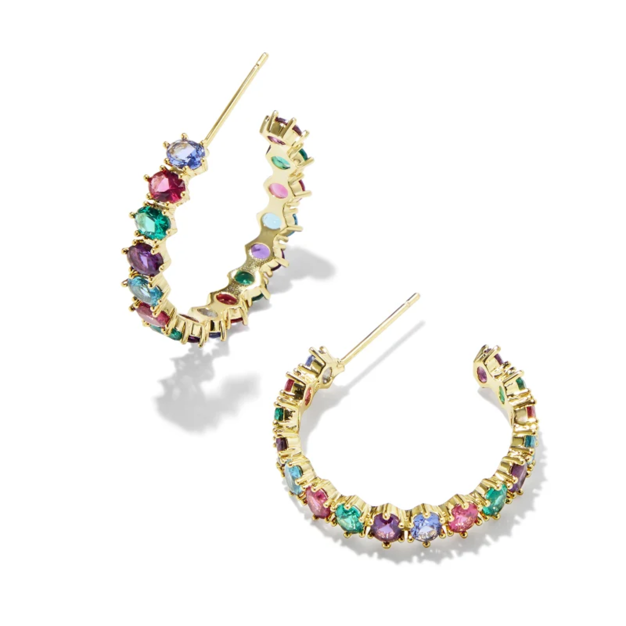 KENDRA SCOTT EARRINGS IVY HOOP VIN GOLD WHITE MIX – European Accent