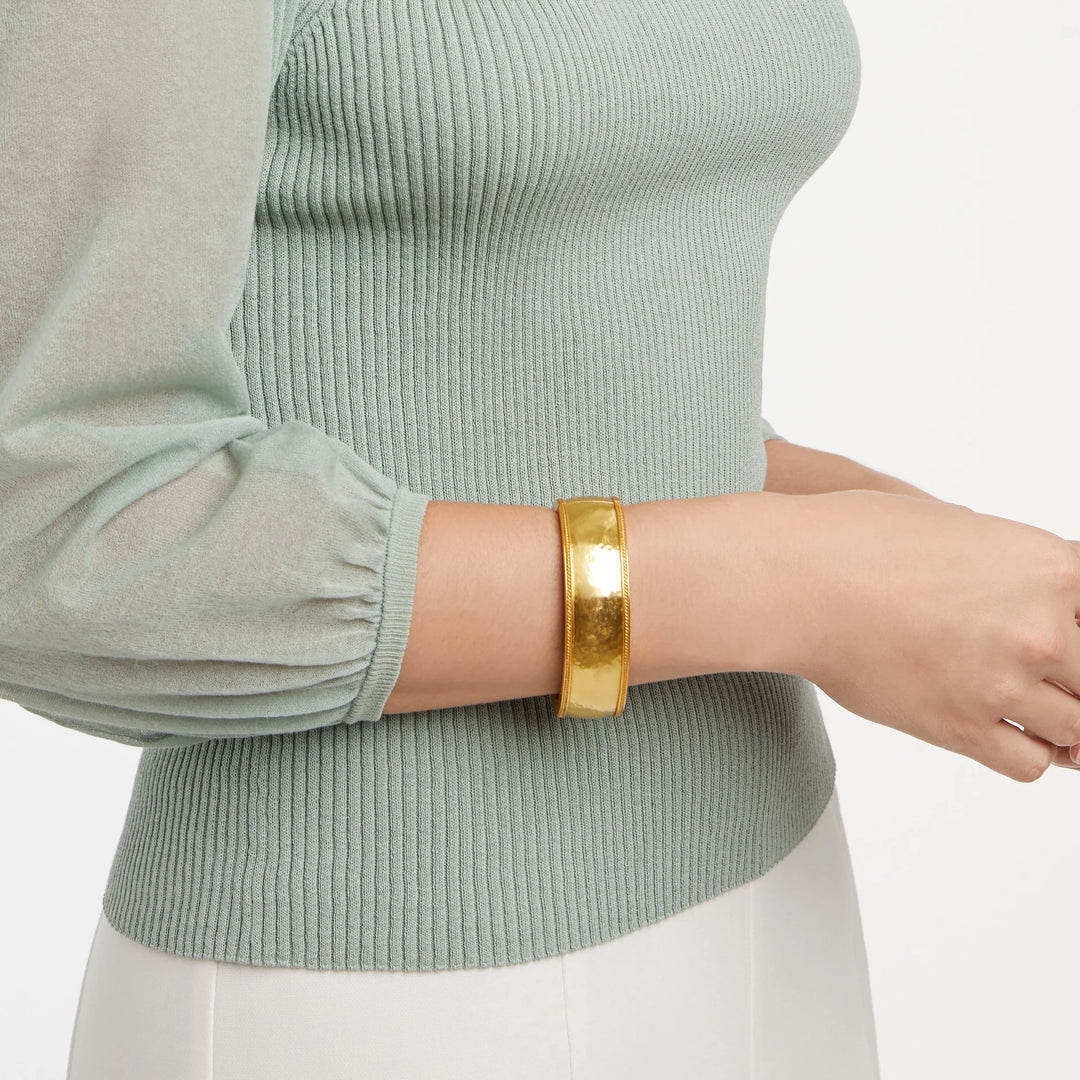 Julie Vos | Cannes Statement Hinge Bangle in Gold - Giddy Up Glamour Boutique