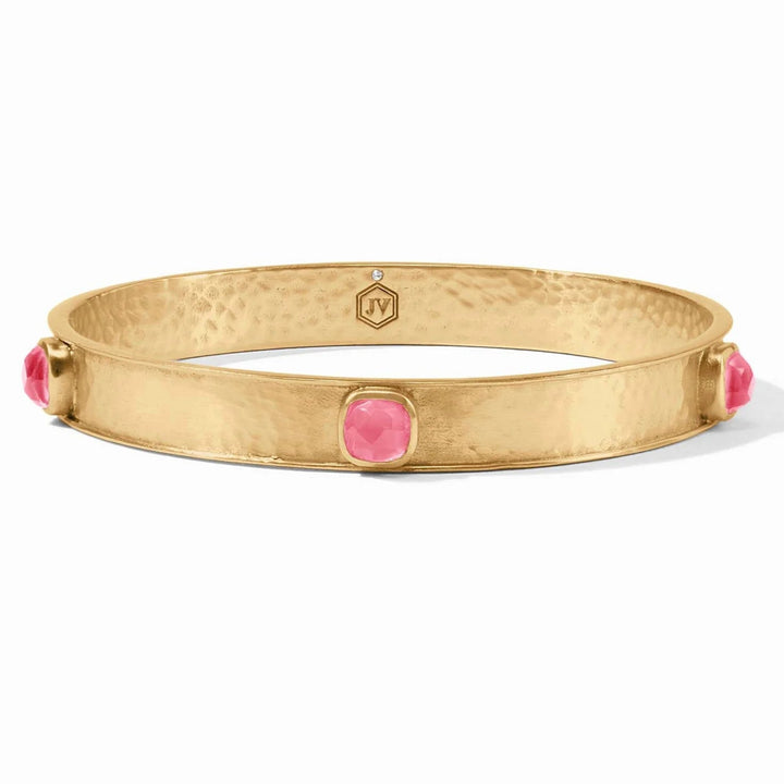 Julie Vos | Catalina Stone Bangle with Iridescent Peony Pink Stones in Gold - Giddy Up Glamour Boutique
