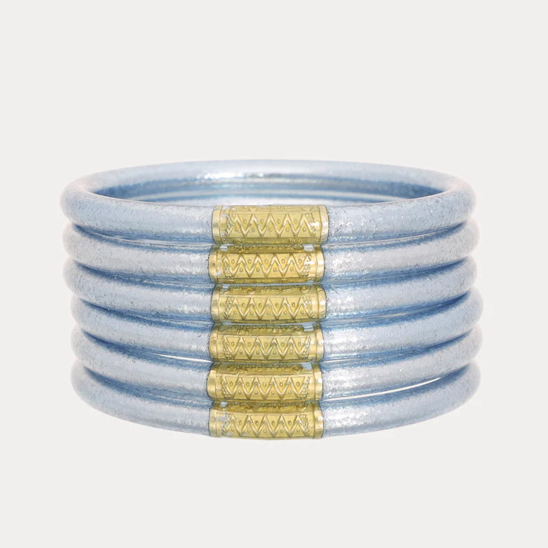 BuDhaGirl | Set of Six | All Weather Bangles in Celeste Blue