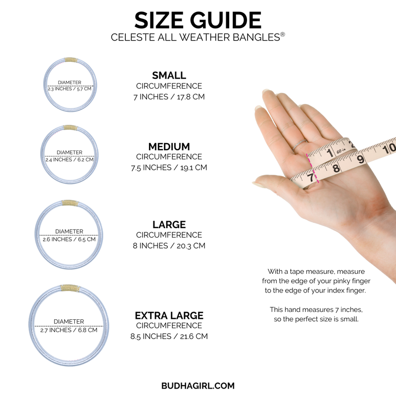 BuDhaGirl | Set of Six | All Weather Bangles in Celeste Blue