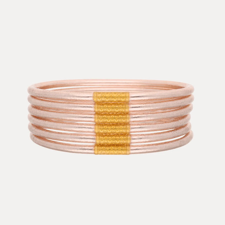 BuDhaGirl | Set of Six | Lumine 3mm All Weather Bangles in Champagne