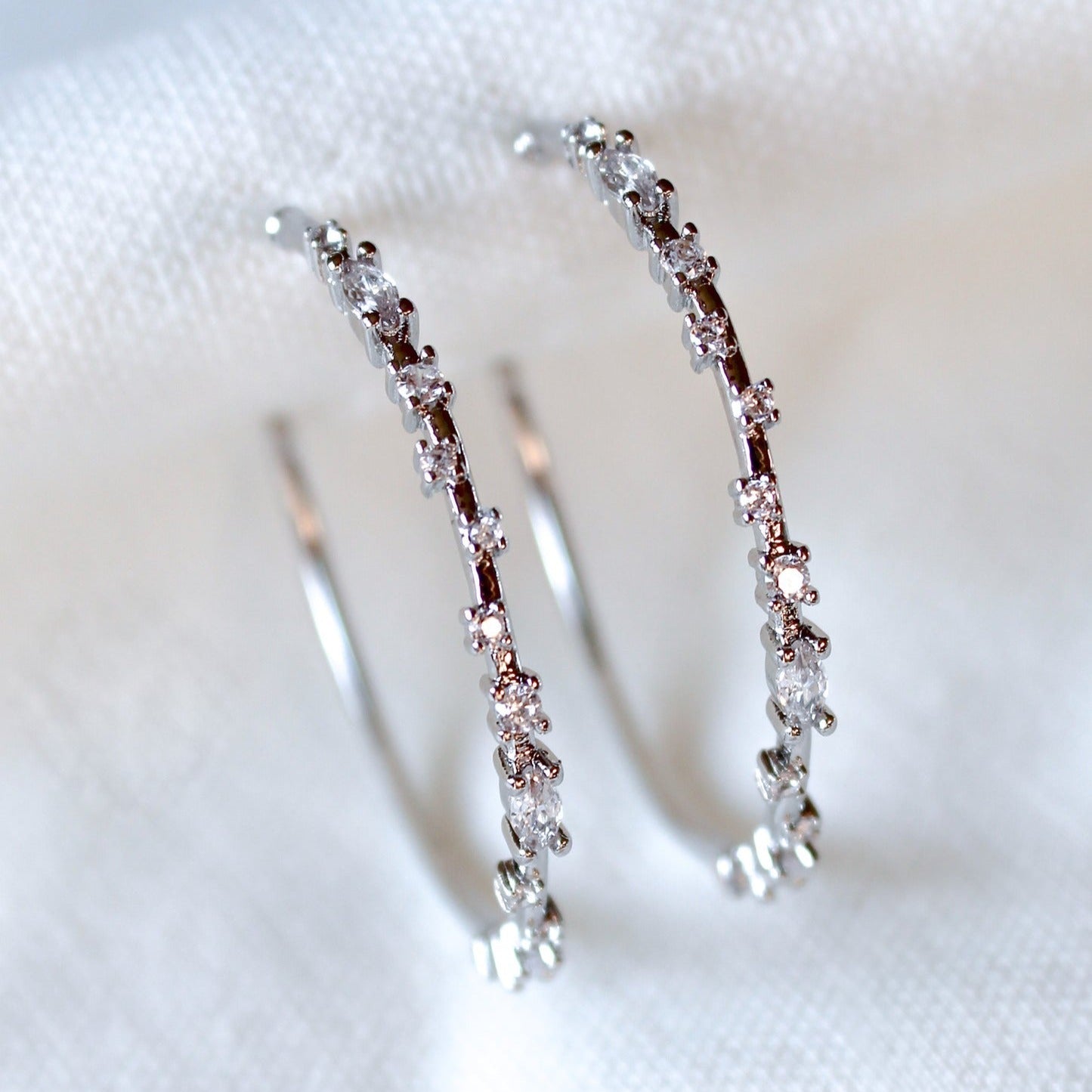 Kinsey Designs | Chase Large Hoop Earrings in Silver - Giddy Up Glamour Boutique