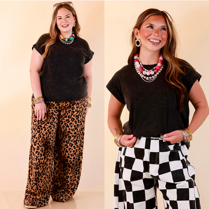 Chic Made Easy Short Sleeve Shirt in Ash Black