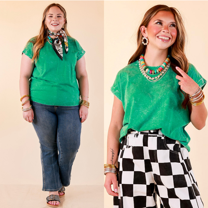 Chic Made Easy Short Sleeve Shirt in Green