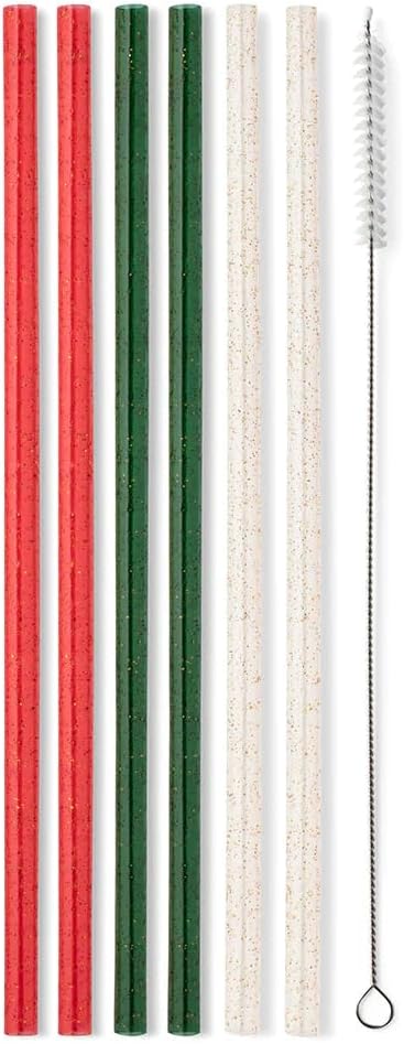 Swig | Christmas Glitter Reusable Straw Set