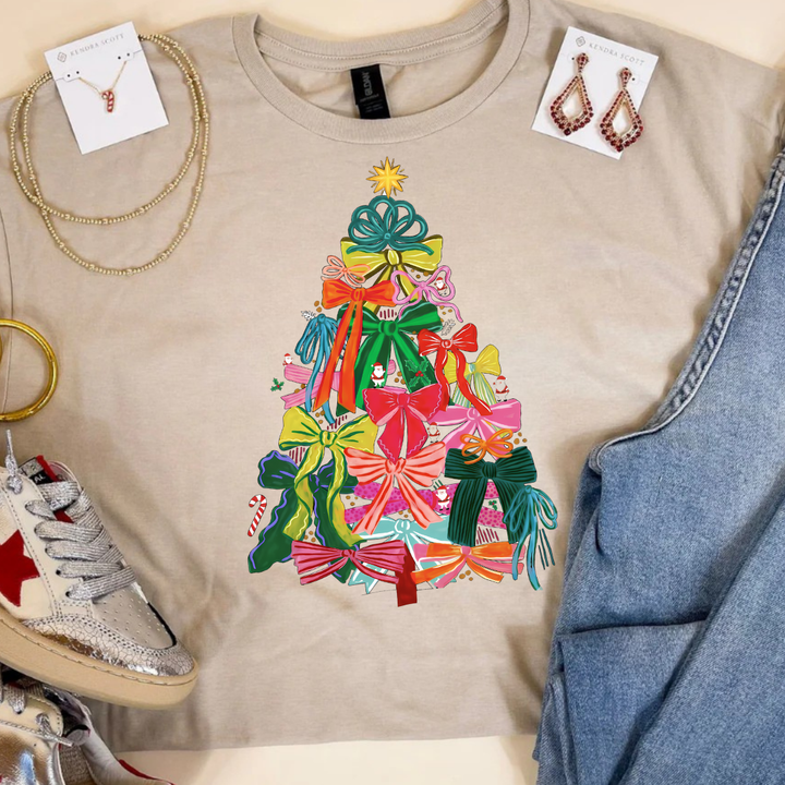 Online Exclusive | Christmas Tree with Bows Graphic on Tee and Sweatshirt Options