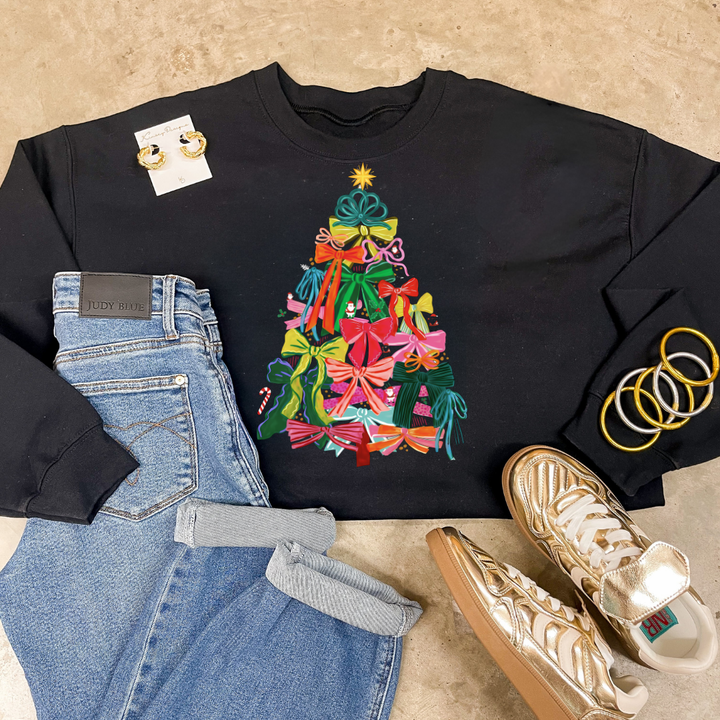 Online Exclusive | Christmas Tree with Bows Graphic on Tee and Sweatshirt Options