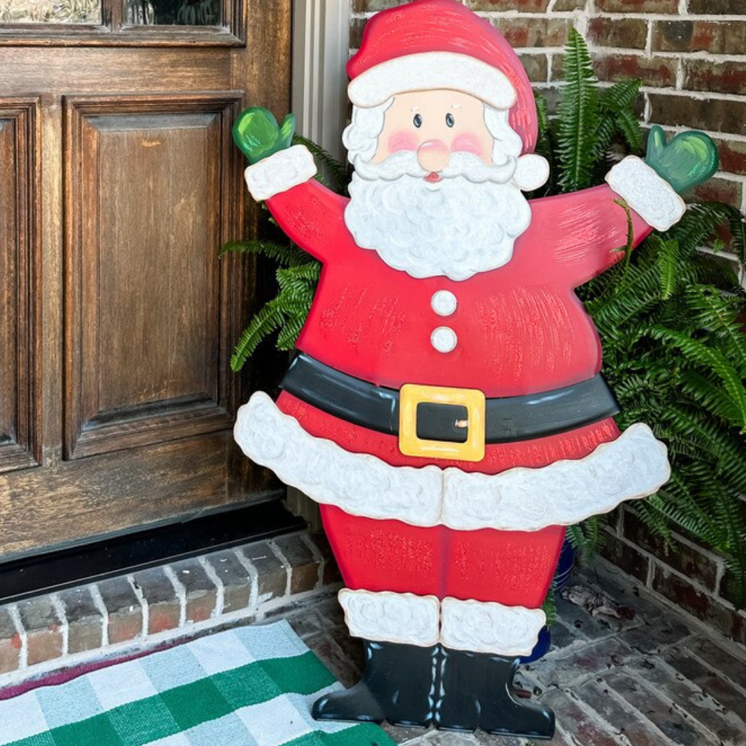 The Round Top Collection Joyful Santa Yard Stake
