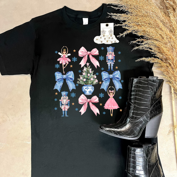 Coquette Bow, Ballerina and Nutcracker Graphic Tee in Cream