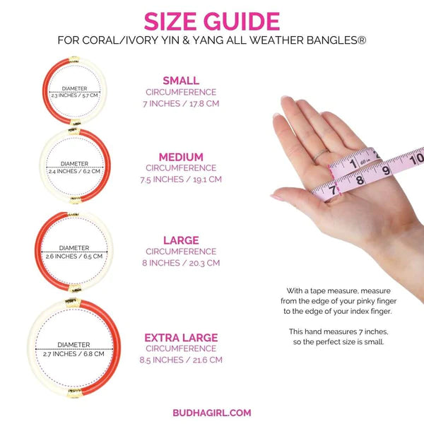 BuDhaGirl | Set of Two | Yin & Yang All Weather Bangles in Coral/Ivory - Giddy Up Glamour Boutique