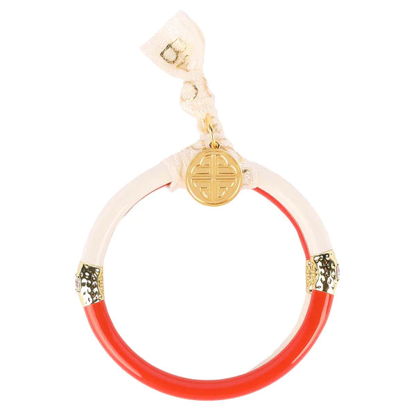 BuDhaGirl | Set of Two | Yin & Yang All Weather Bangles in Coral/Ivory - Giddy Up Glamour Boutique