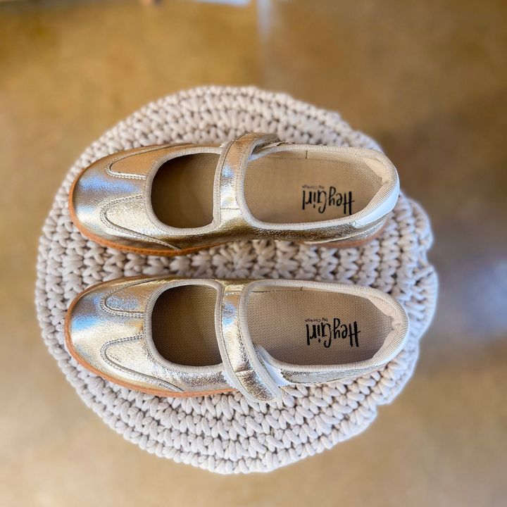 Corky’s | Calm Down Metallic Mary Jane Sneaker with Velcro Strap in Gold