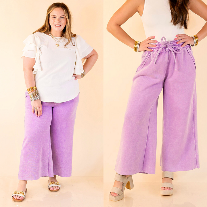 Cropped, cozy, and cool with distressed edges and a comfy drawstring waist—your new go-to sweatpants. Sizes small through 3XL.