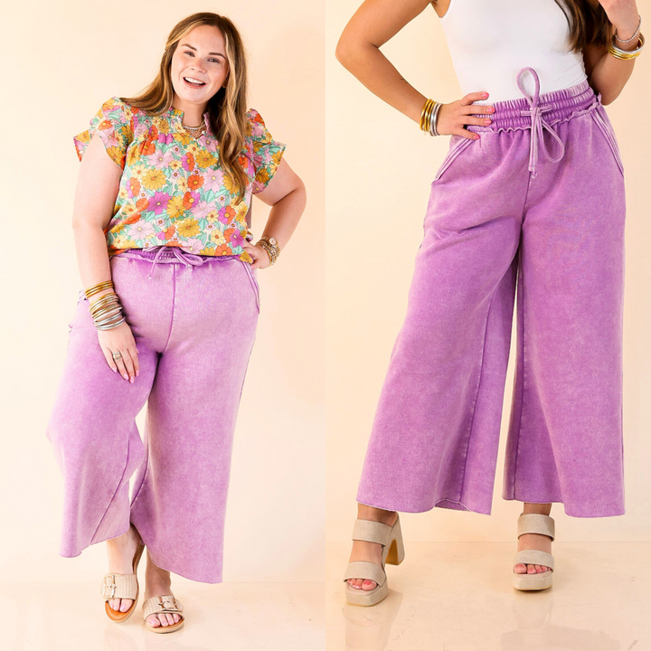 Cropped, cozy, and cool with distressed edges and a comfy drawstring waist—your new go-to sweatpants. Sizes small through 3XL.