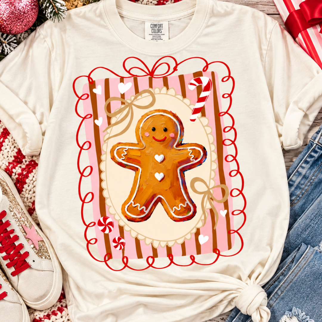 Custom Made to Order | Gingerbread Coquette Graphic Tee or Sweatshirt in Multiple Printing Options on Ivory