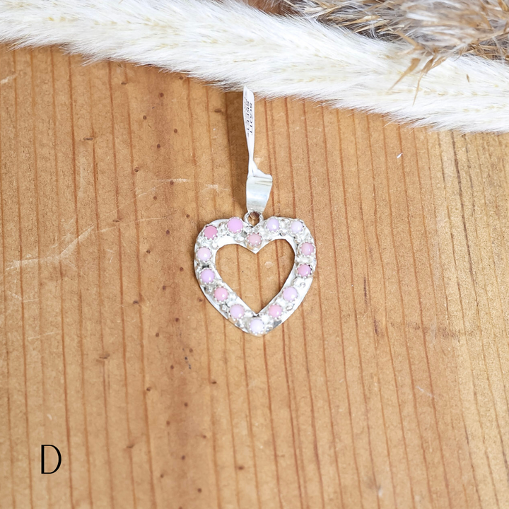 Navajo | Sterling Silver Heart Pearl Pendant in Pink