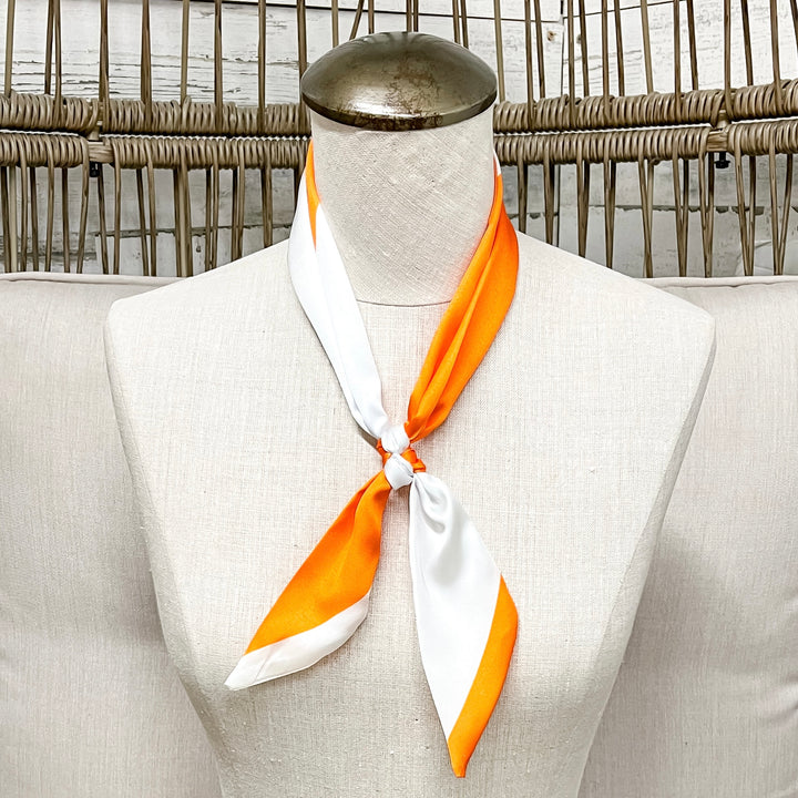 Gameday Glam Twilly Scarf in Orange and White