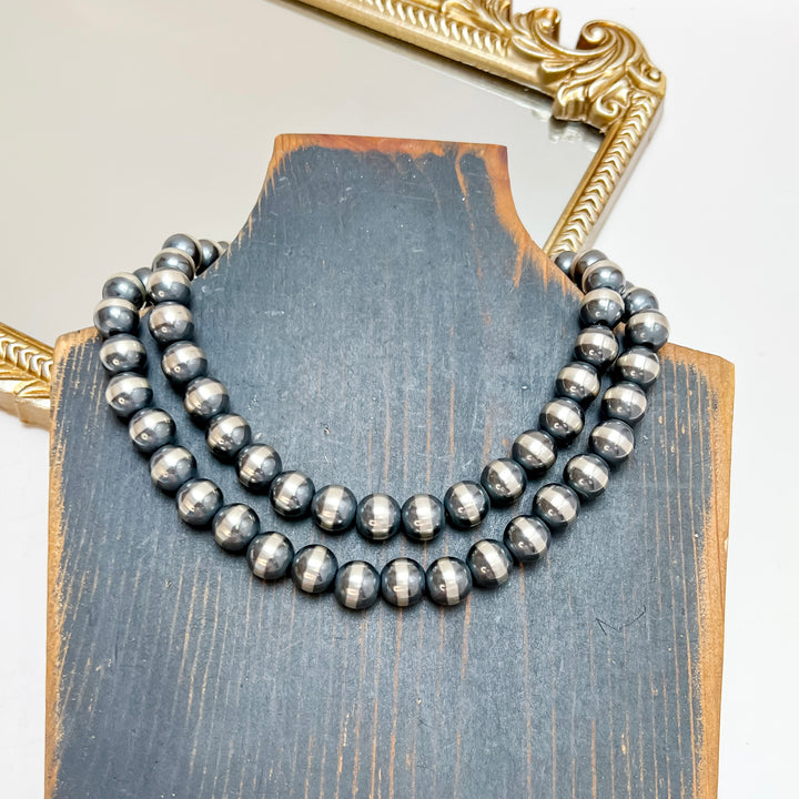 16" 12mm Sterling Silver Hand Strung Navajo Pearl Necklace