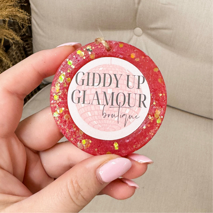 Giddy Up Glamour Logo Pink Freshie in Various Scents