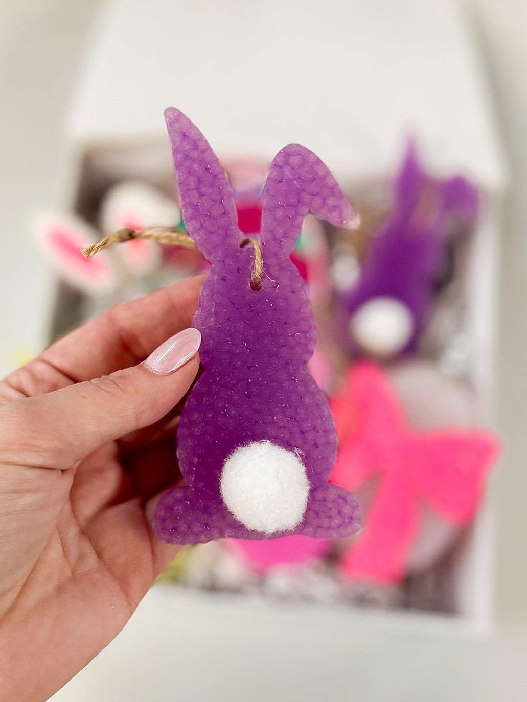 Purple Easter Bunny Butts with Fluffy Tail Car Freshie in Various Scents