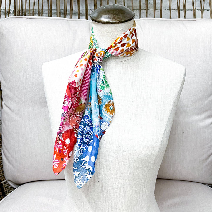 XOXO Art &amp; Co | Vintage Feedsack Shorty Wild Rag Scarf in Multicolor
