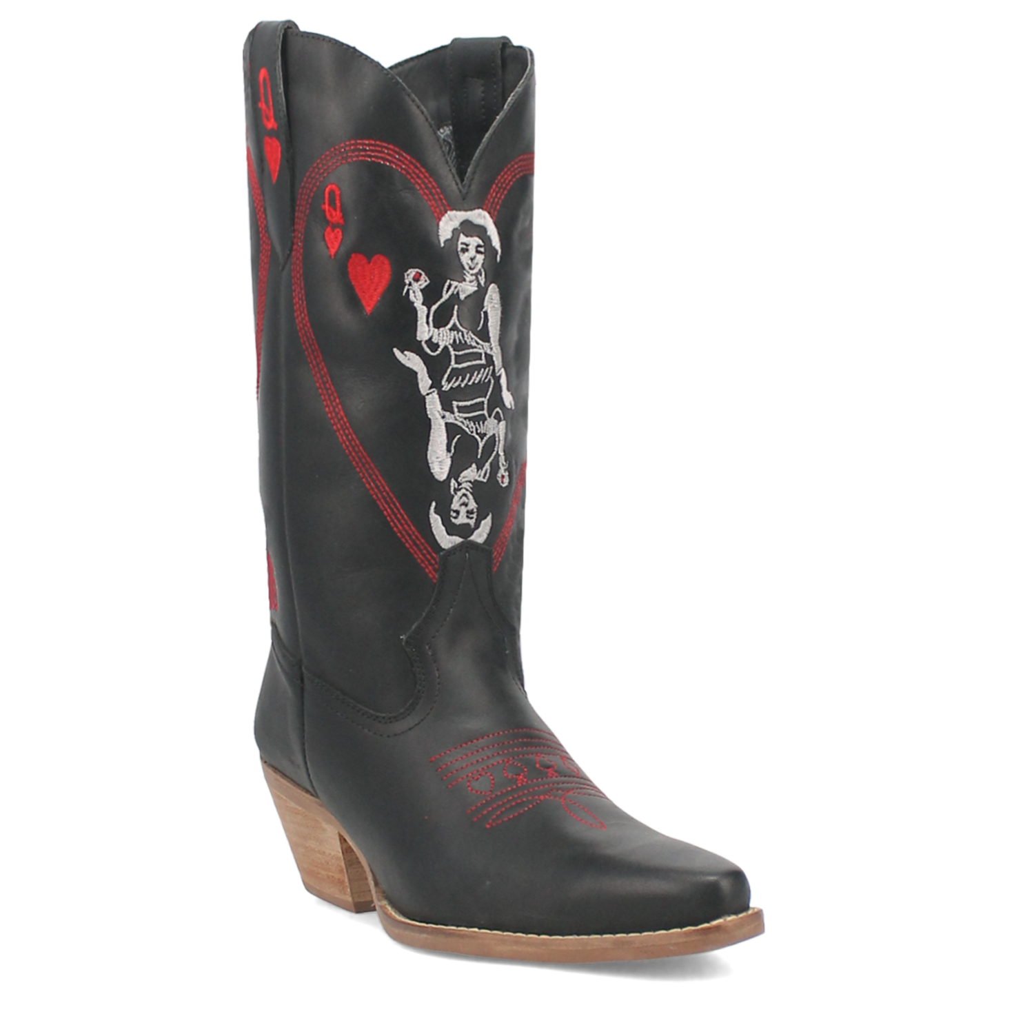 Online Exclusive | Dingo | Queen A Hearts Leather Boot in Black**PREORDER