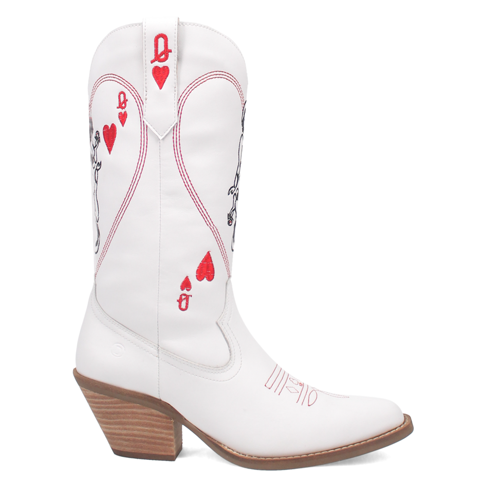 Online Exclusive | Dingo | Queen A Hearts Leather Boot in White**PREORDER - Giddy Up Glamour Boutique