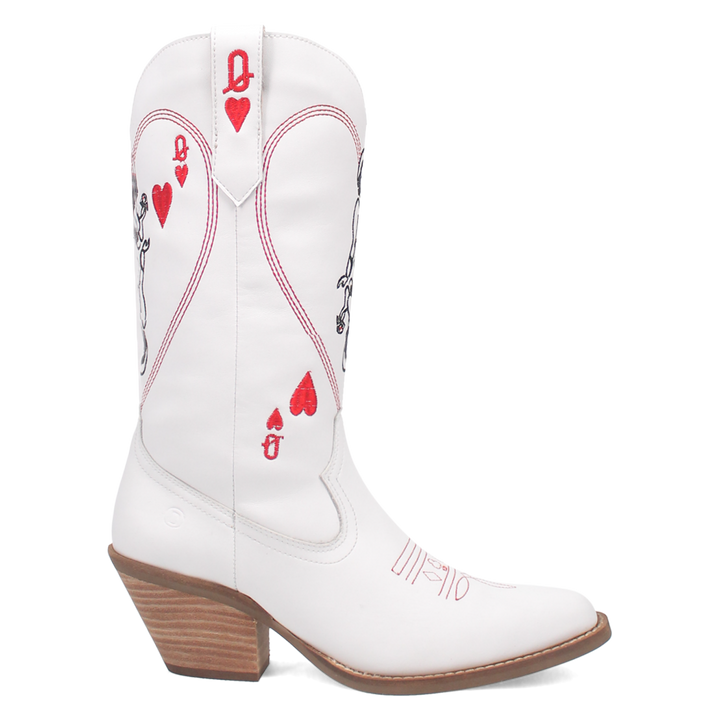 Online Exclusive | Dingo | Queen A Hearts Leather Boot in White**PREORDER - Giddy Up Glamour Boutique