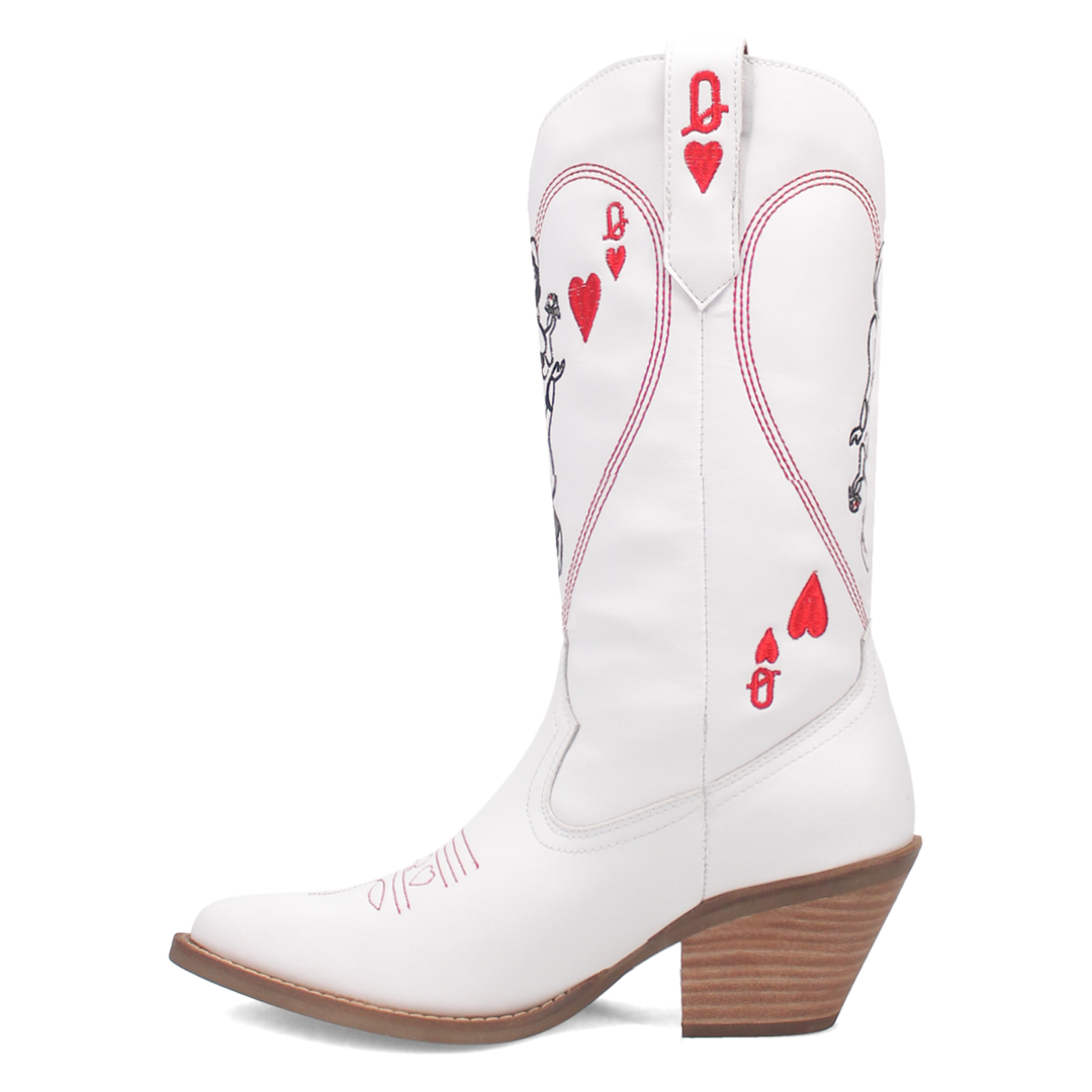 Online Exclusive | Dingo | Queen A Hearts Leather Boot in White**PREORDER - Giddy Up Glamour Boutique