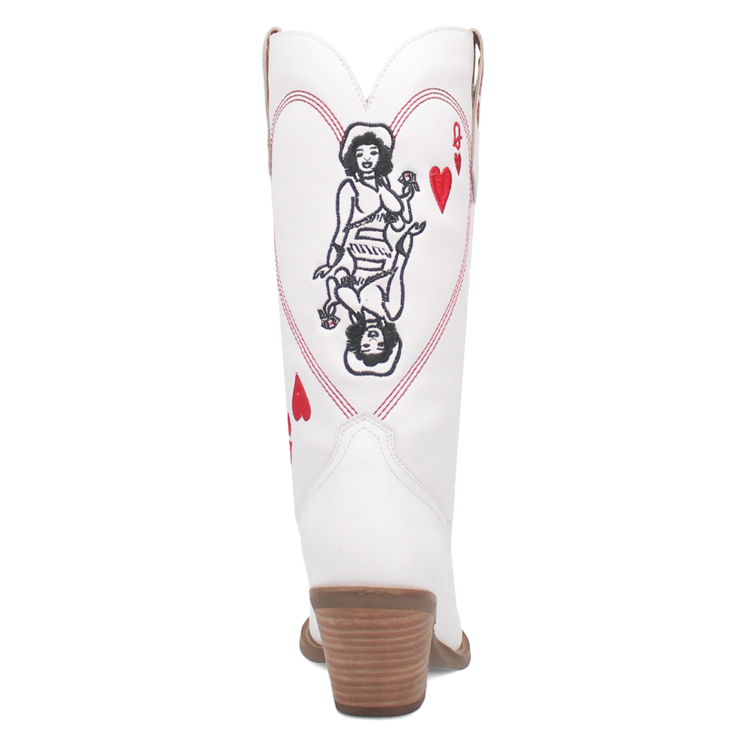 Online Exclusive | Dingo | Queen A Hearts Leather Boot in White**PREORDER - Giddy Up Glamour Boutique