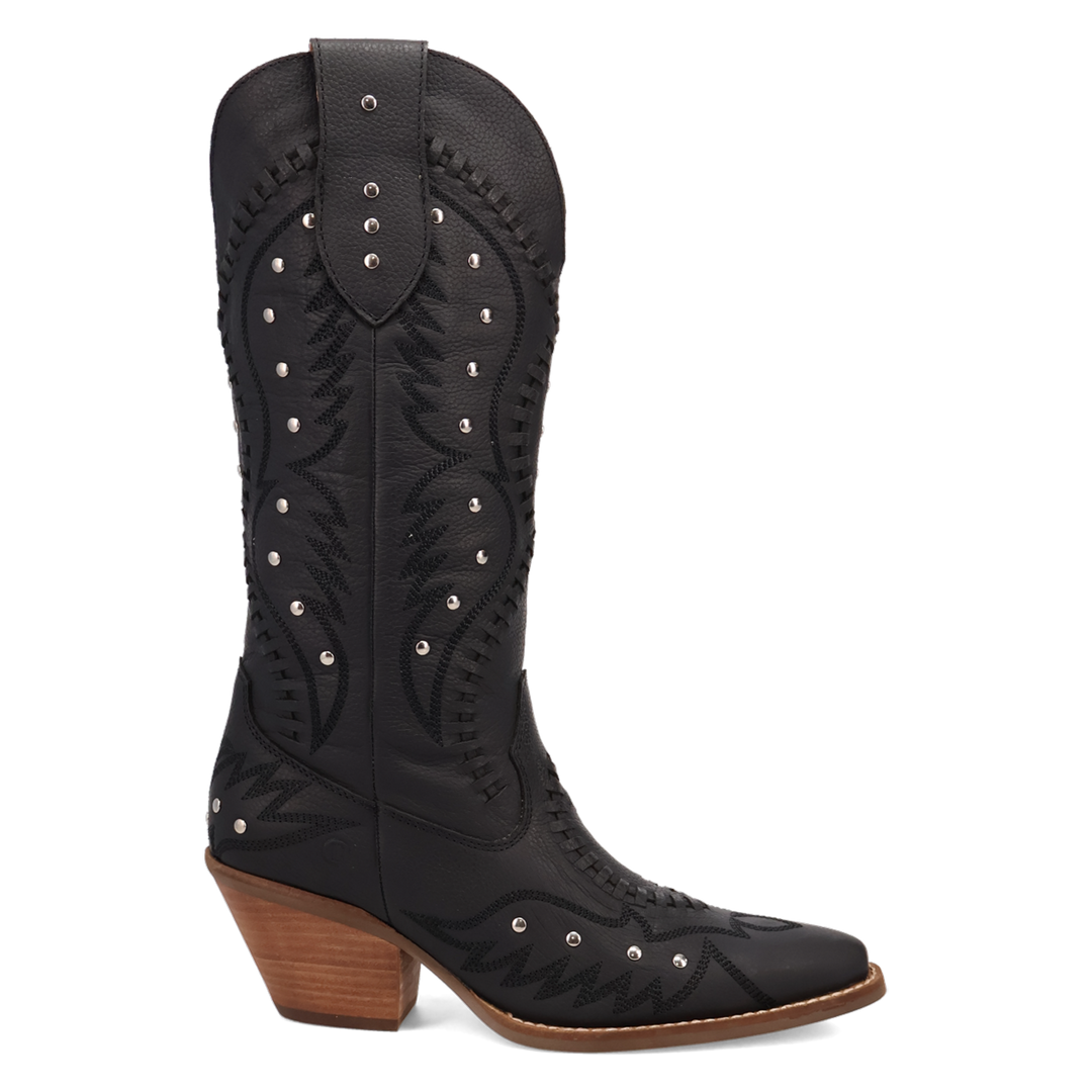 Online Exclusive | Dingo | Pretty 'N Pink Leather Boot in Black **PREORDER