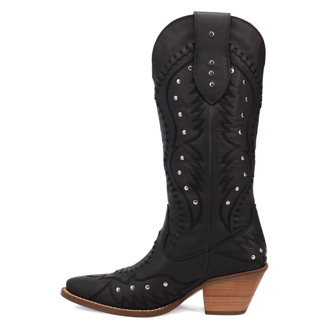 Online Exclusive | Dingo | Pretty 'N Pink Leather Boot in Black **PREORDER