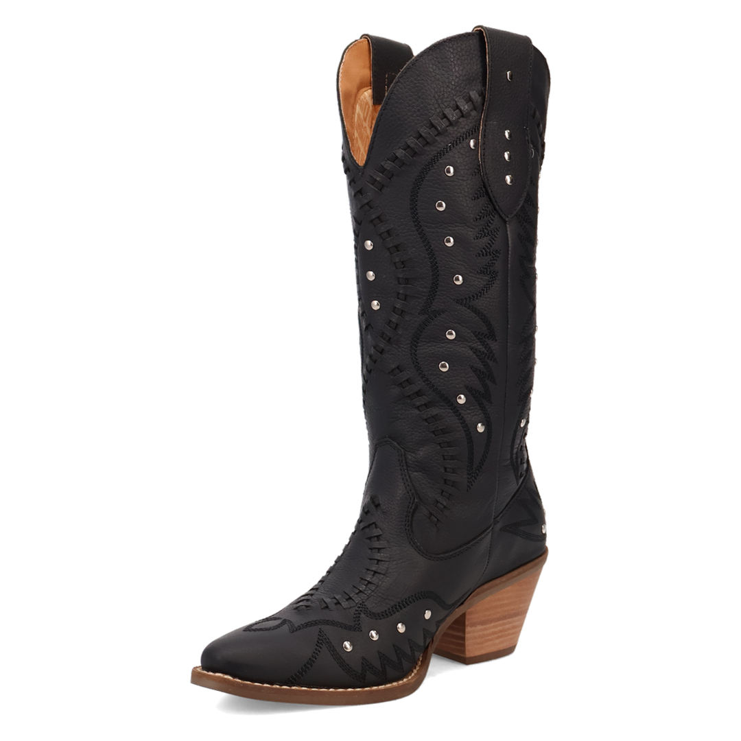Online Exclusive | Dingo | Pretty 'N Pink Leather Boot in Black **PREORDER