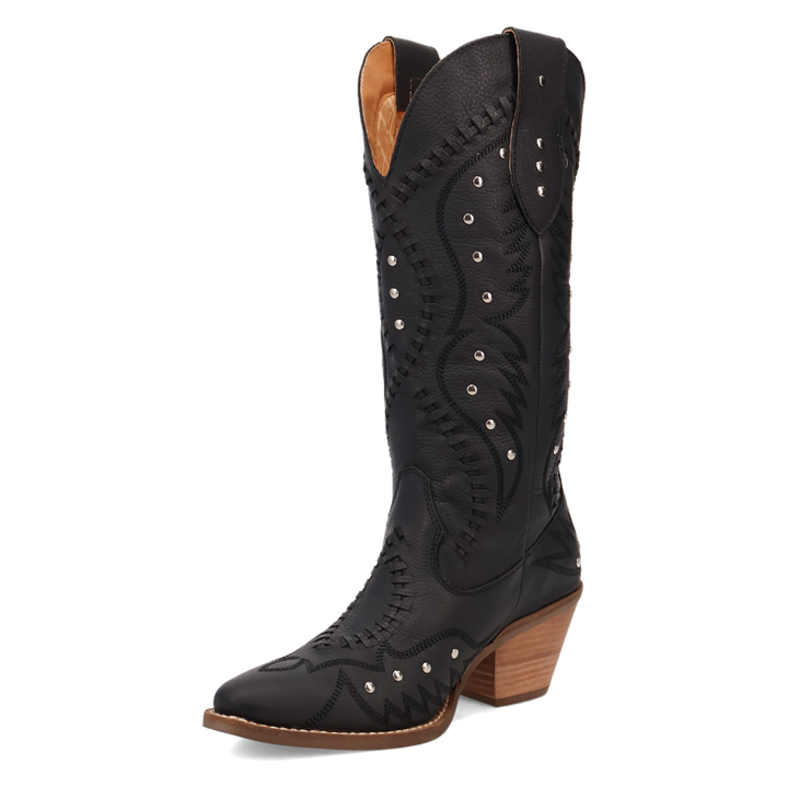 Online Exclusive | Dingo | Pretty 'N Pink Leather Boot in Black **PREORDER