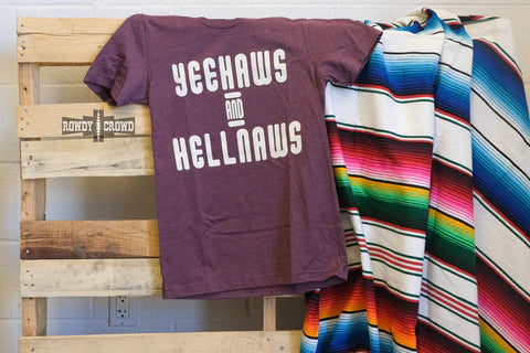 Online Exclusive | Hellnaws Short Sleeve Graphic Tee in Maroon - Giddy Up Glamour Boutique