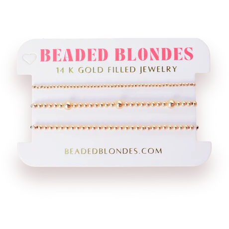 Beaded Blondes | Set of Three | Dainty Everyday Bracelet Stack in Gold