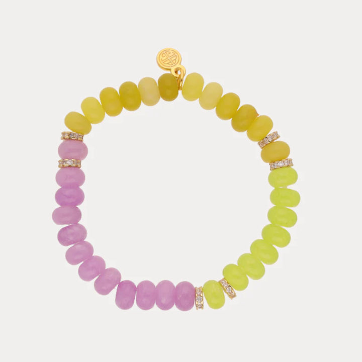 BuDhaGirl | Denise Beaded Bracelet in Lilac Purple, Wasabi Green and Yellow