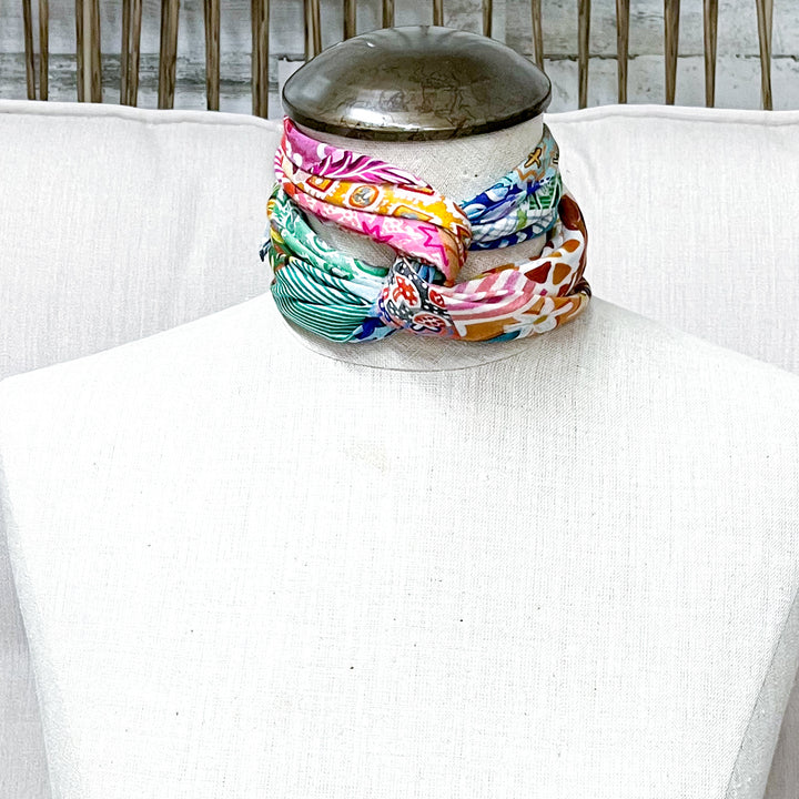 XOXO Art &amp; Co | Vintage Feedsack Shorty Wild Rag Scarf in Multicolor