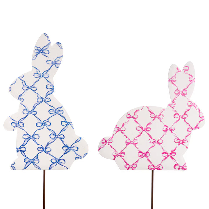 The Round Top Collection | Bowtiful Bunnies Garden Stakes in Multiple Color Options
