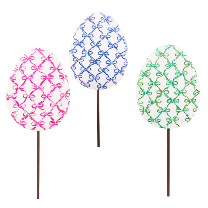 The Round Top Collection | Bowtiful Easter Eggs Small Garden Stakes in Multiple Color Options