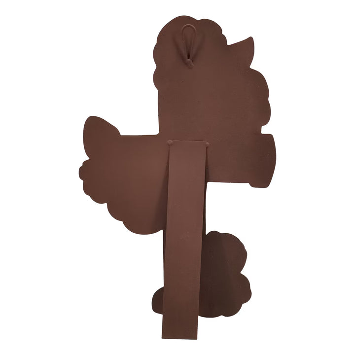 The Round Top Collection | Wicker Cross with Roses Garden Stake in Brown and Pink
