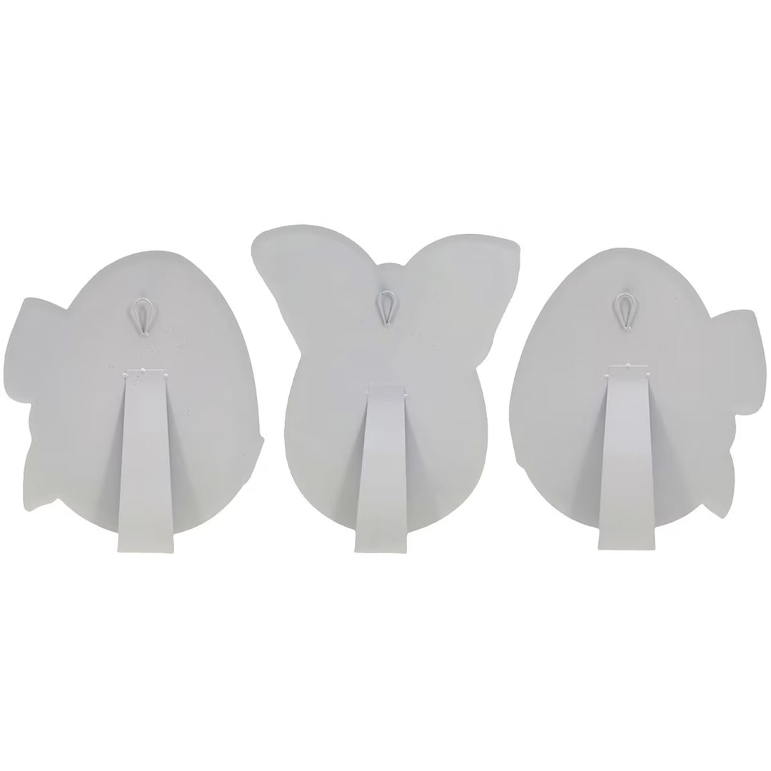 The Round Top Collection | Small Easter Eggs with Plaid Bows Stakes in Multiple Colors