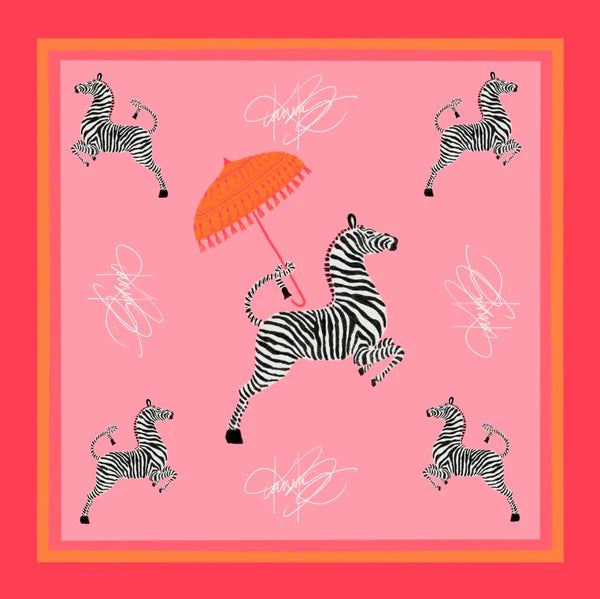 KB's Canvas | Rain or Shine Zebra Print Scarf in Pink