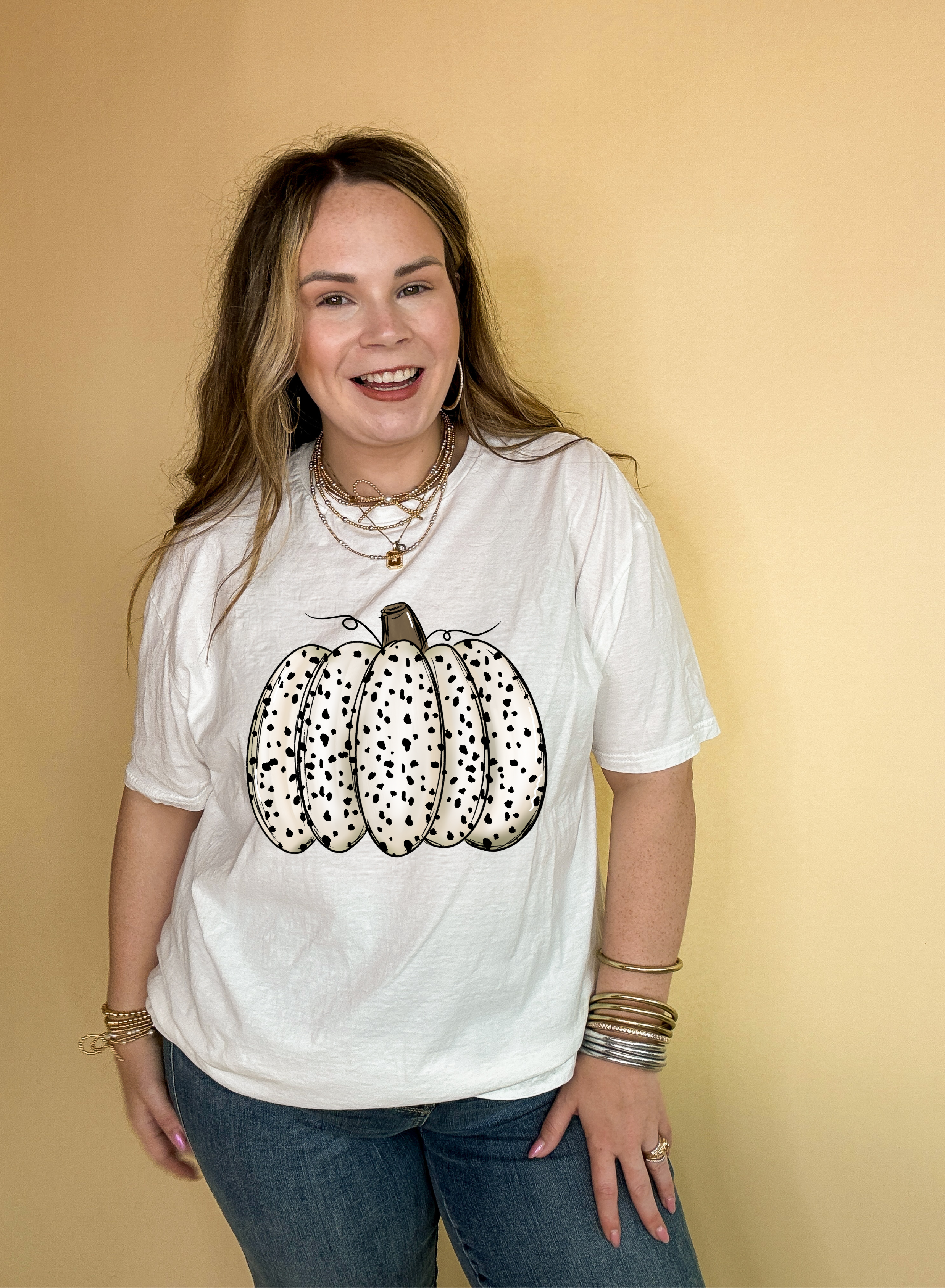 Online Exclusive | Spotted Harvest Pumpkin Graphic Tee in Multiple Color Options