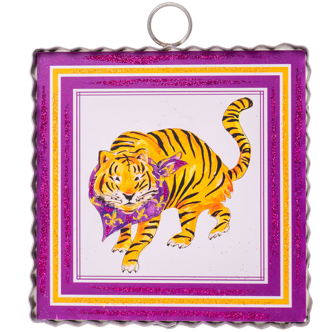 The Round Top Collection | Mini Gallery Art Purple &amp; Gold Tiger