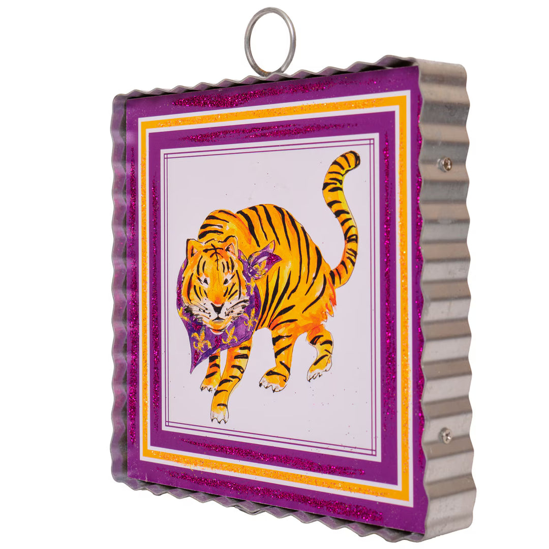 The Round Top Collection | Mini Gallery Art Purple &amp; Gold Tiger