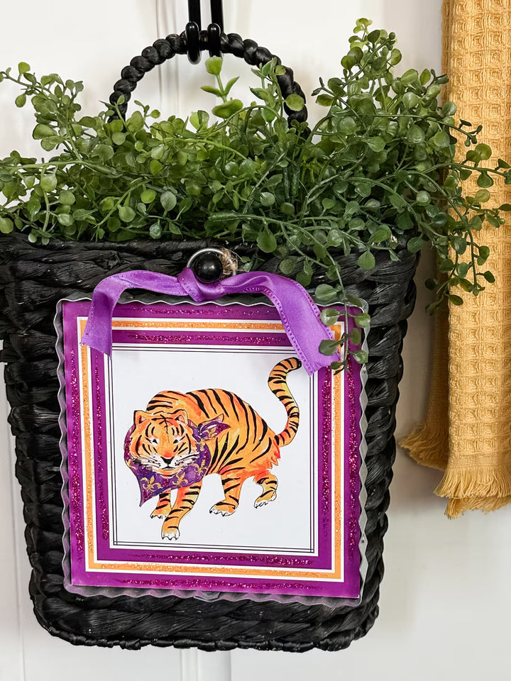 The Round Top Collection | Mini Gallery Art Purple &amp; Gold Tiger